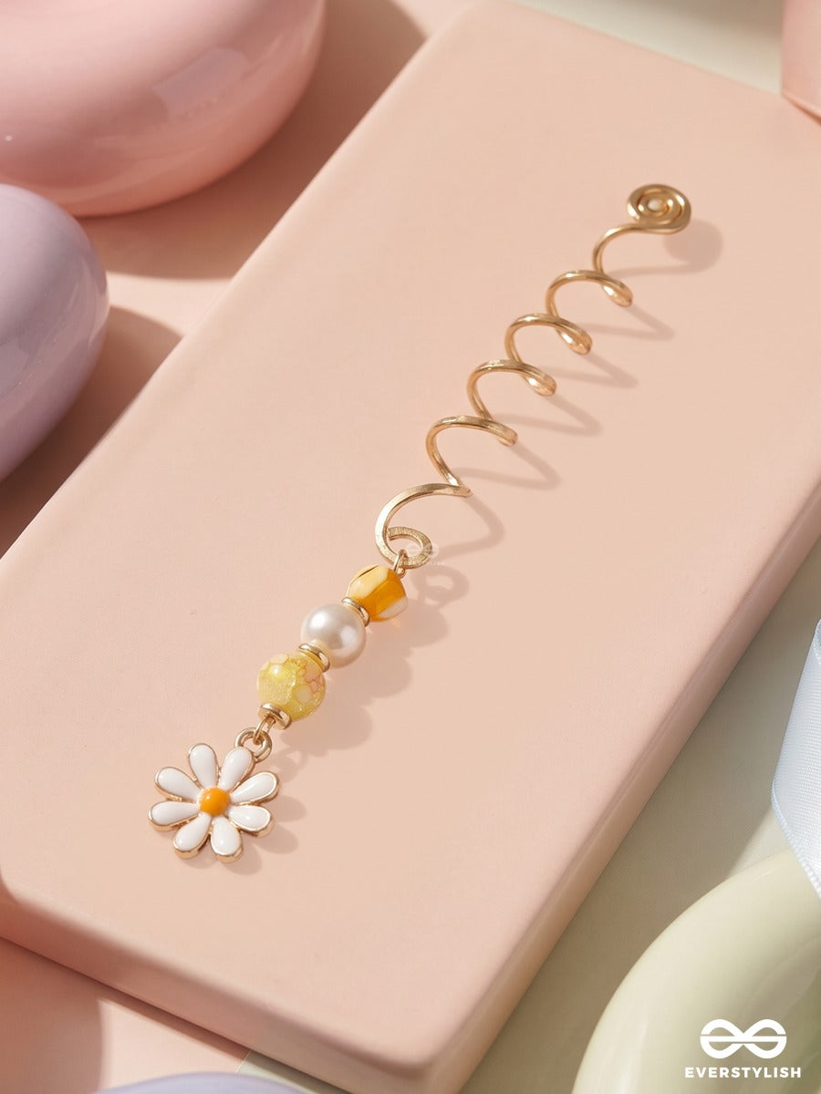 Marigold Glow - Delicate Spiral Braidlet With Yellow Beadwork