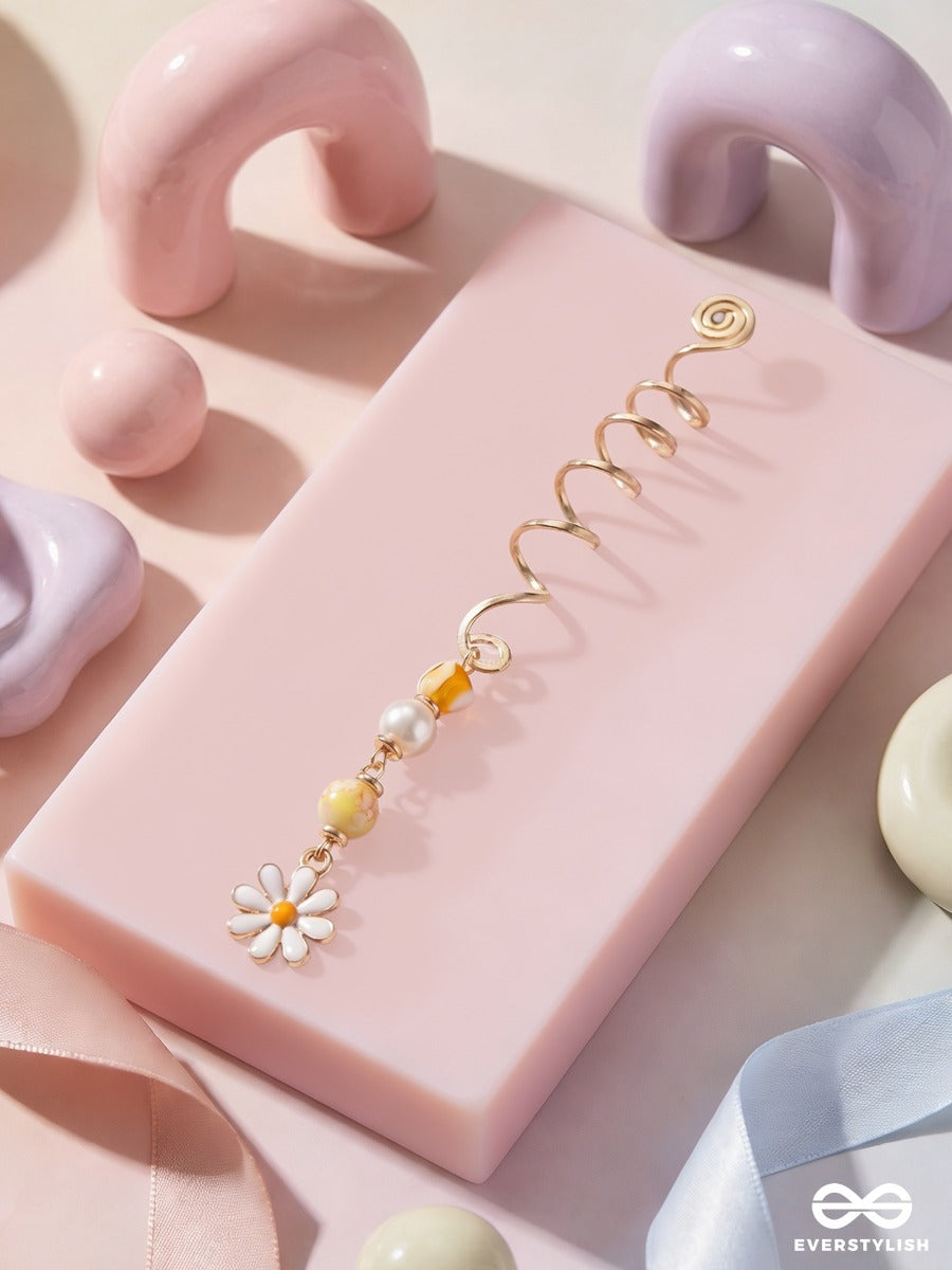 Marigold Glow - Delicate Spiral Braidlet With Yellow Beadwork