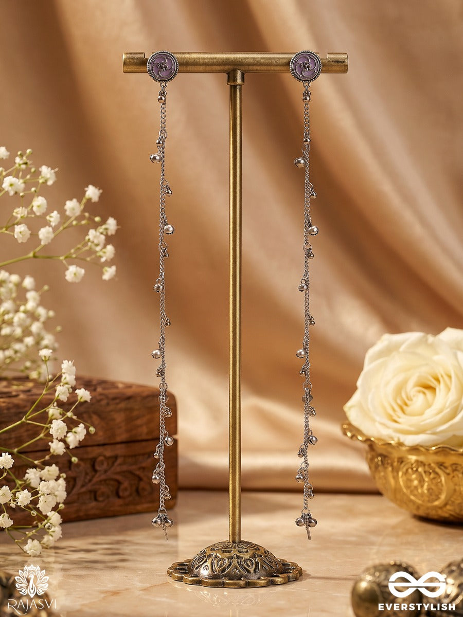 Noor Zanjira – Oxidised Stud Earchain Earrings