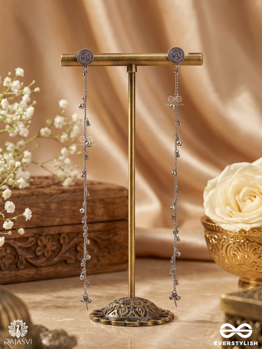 Noor Zanjira – Oxidised Stud Earchain Earrings