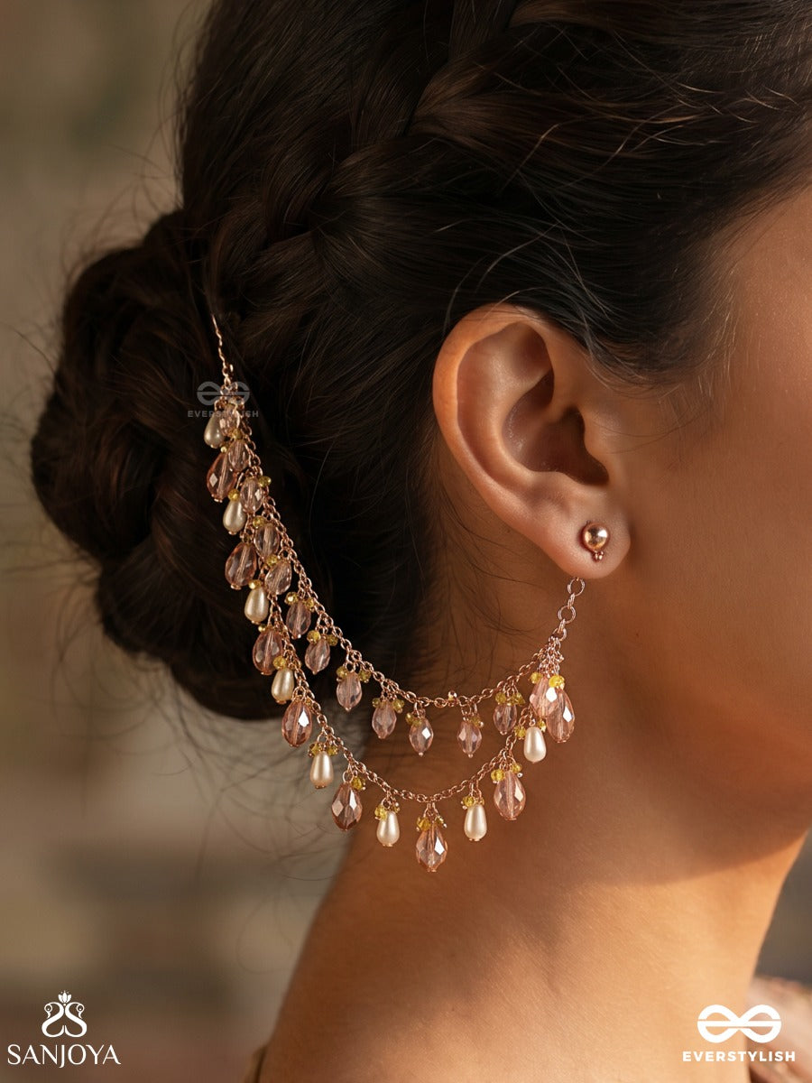 Farishta – Angelic Beauty – Decorative Earchain With Ornamental Links And Multi-Drop Elements
