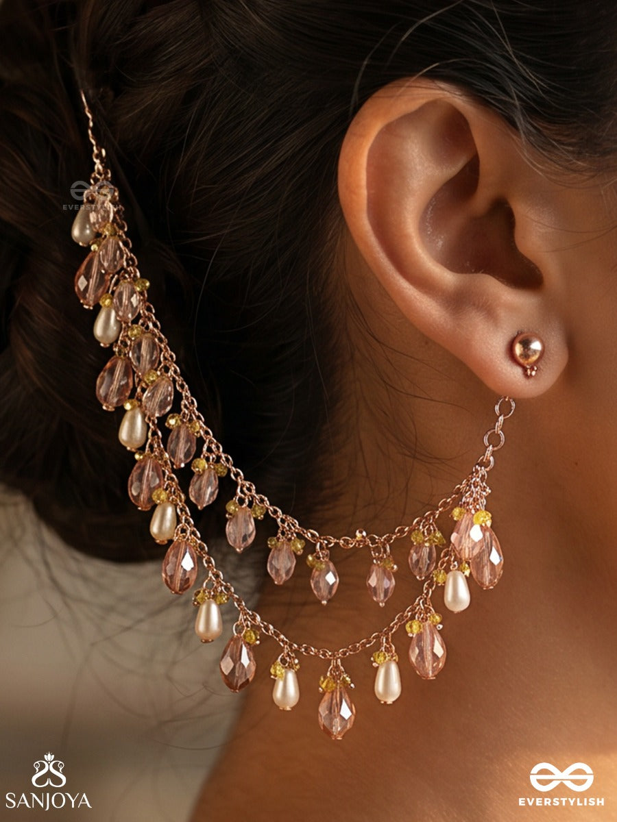 Farishta – Angelic Beauty – Decorative Earchain With Ornamental Links And Multi-Drop Elements