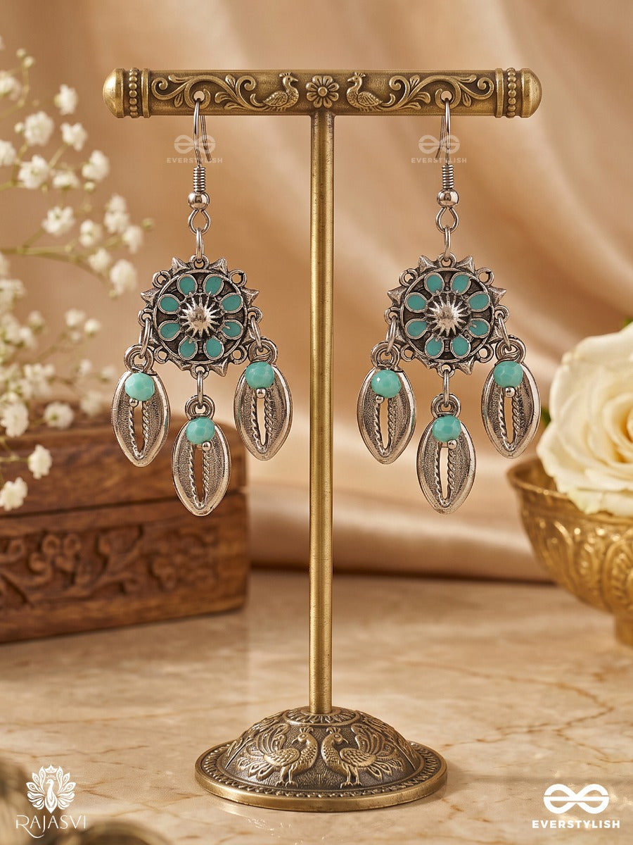 Gulrava Taarika – Oxidised Earrings With Ethnic Leaf Drops