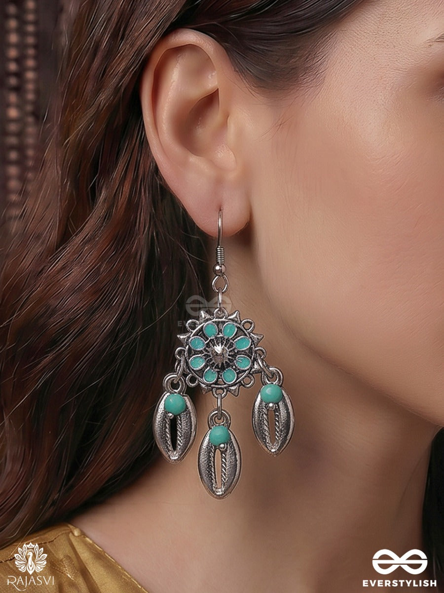 Gulrava Taarika – Oxidised Earrings With Ethnic Leaf Drops