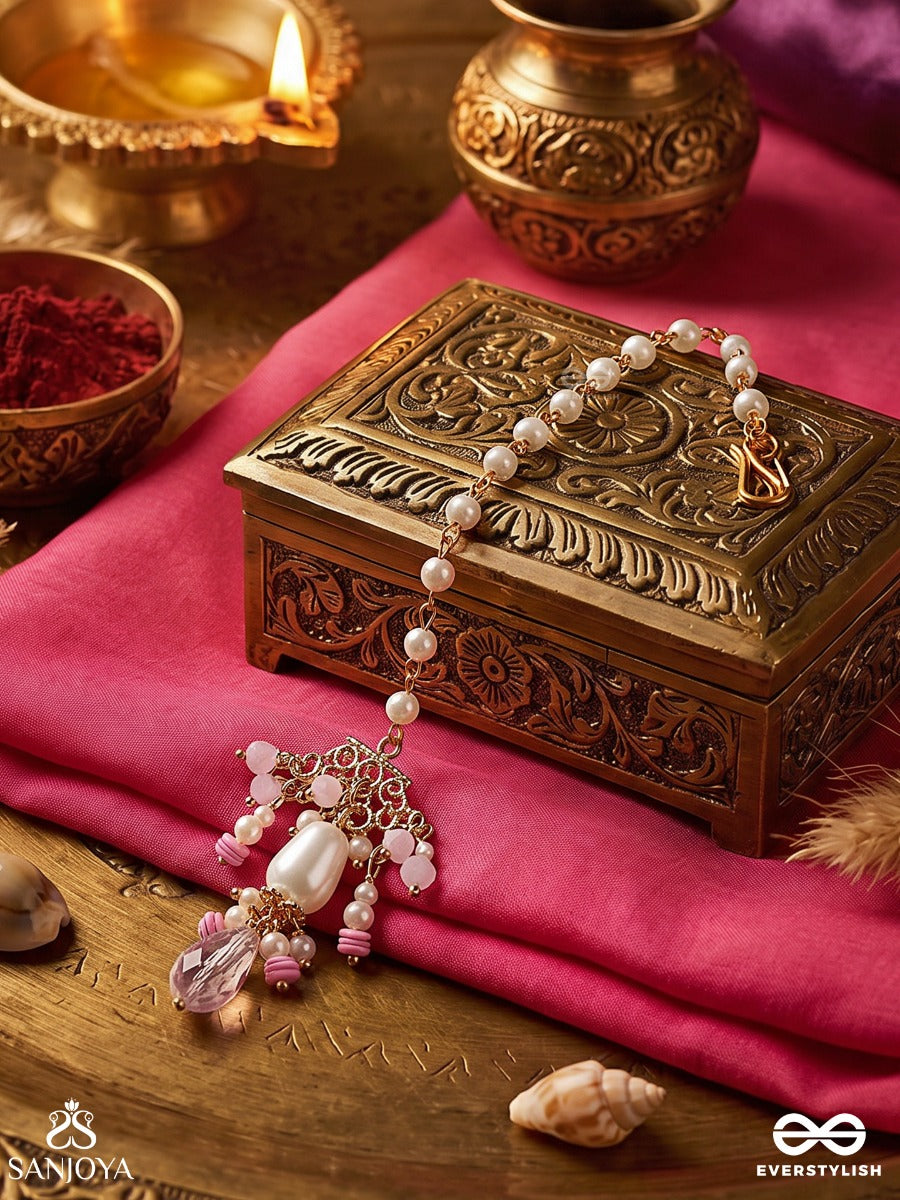 Noortilika – Radiant Adornment – Delicate Maangtika With Floral Motifs And Dangling Stone Accents