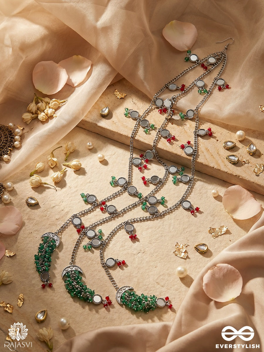 Kohraani Taarpankh – Oxidised Braid Paranda With Turquoise Chain Details