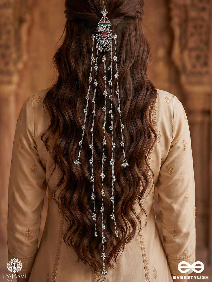 Shazrukh Kafvela – Oxidised Hair Ornament With Artisan Metalwork