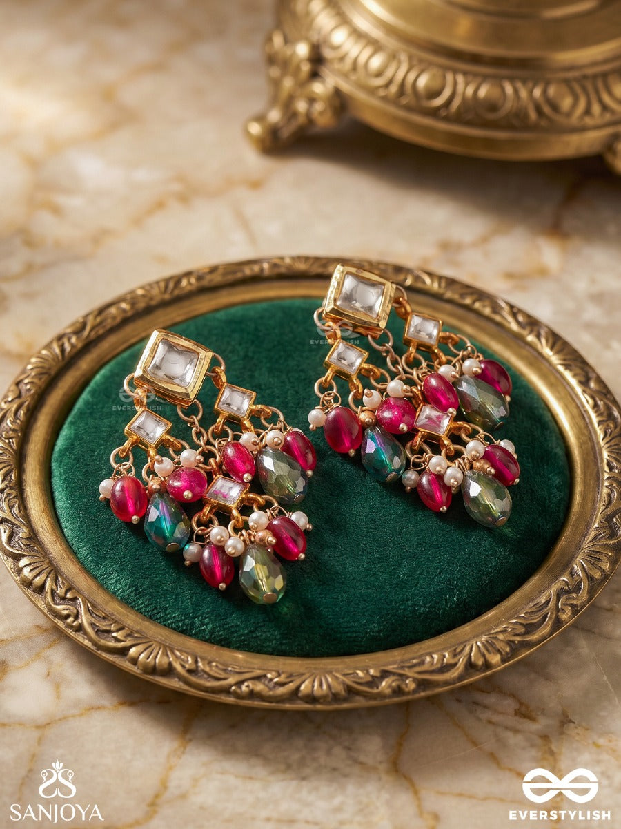 Mehrjhumki – Radiant Sway – Festive Earrings With Dangling Gem Elements And Flowing Details