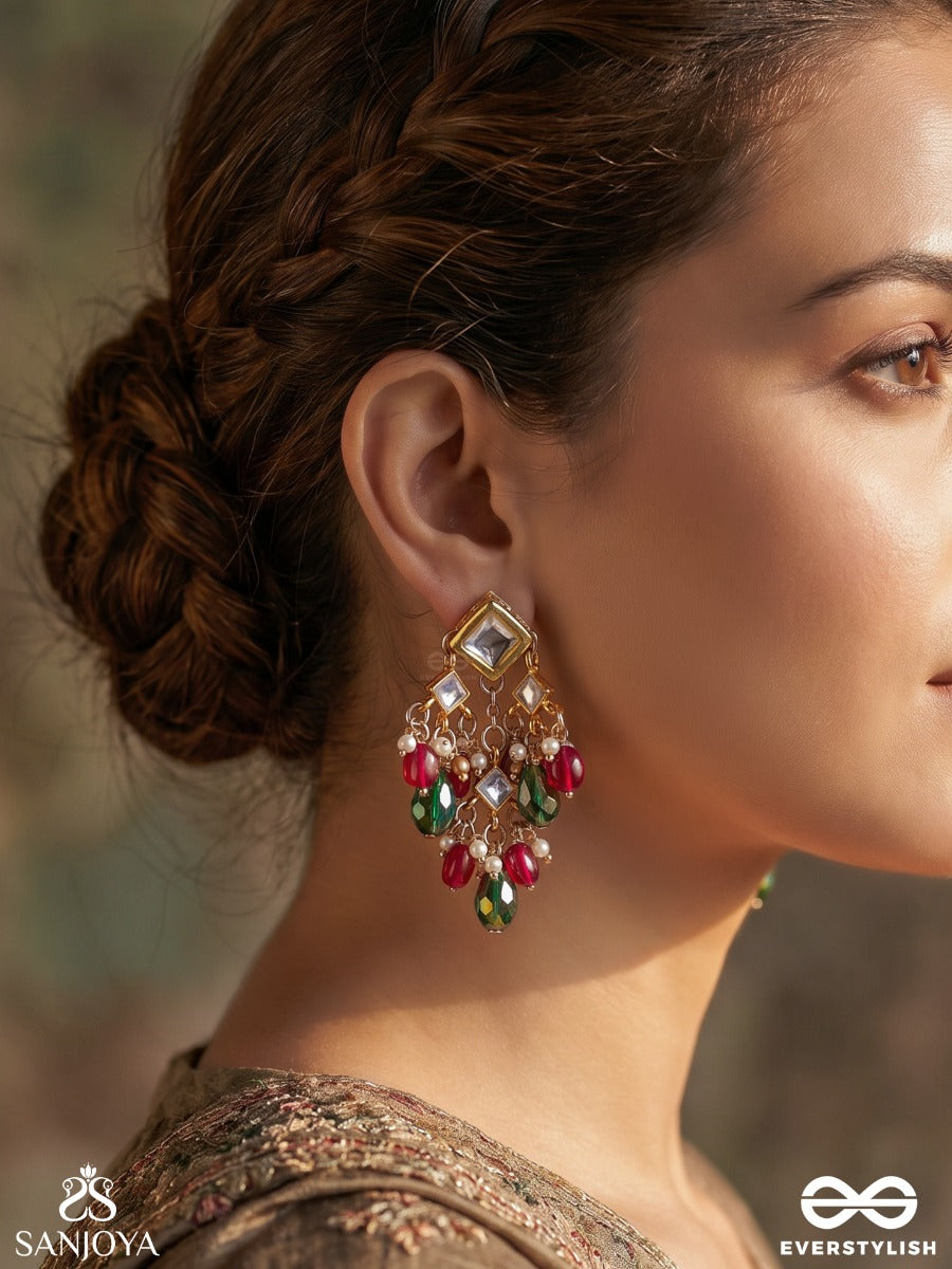 Mehrjhumki – Radiant Sway – Festive Earrings With Dangling Gem Elements And Flowing Details