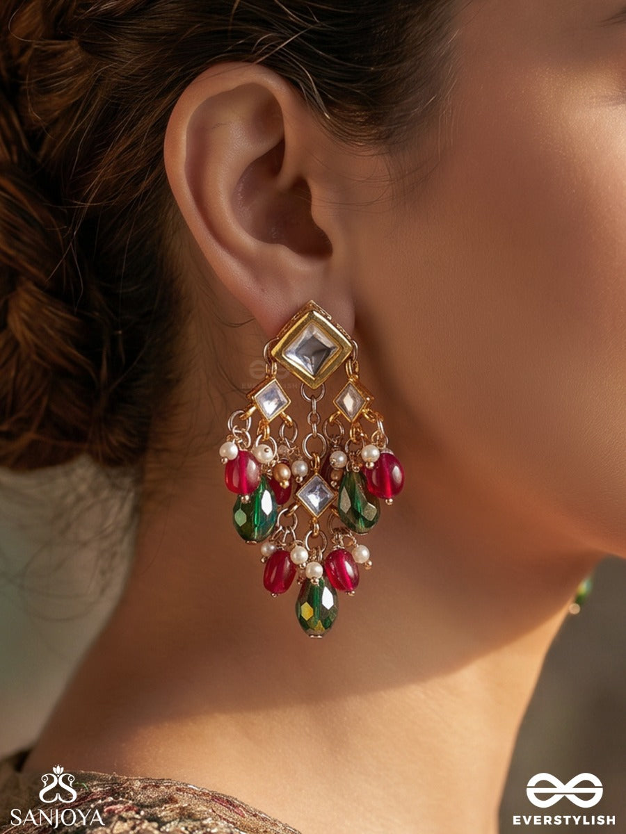 Mehrjhumki – Radiant Sway – Festive Earrings With Dangling Gem Elements And Flowing Details