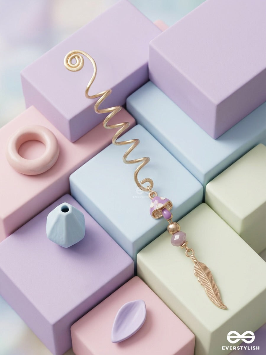 Grape Whisper – Golden Braidlet With Purple Crystal Drops
