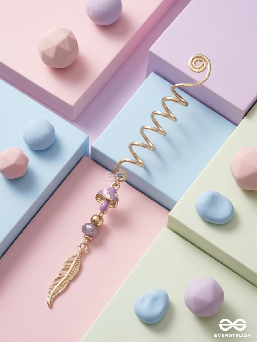Grape Whisper – Golden Braidlet With Purple Crystal Drops