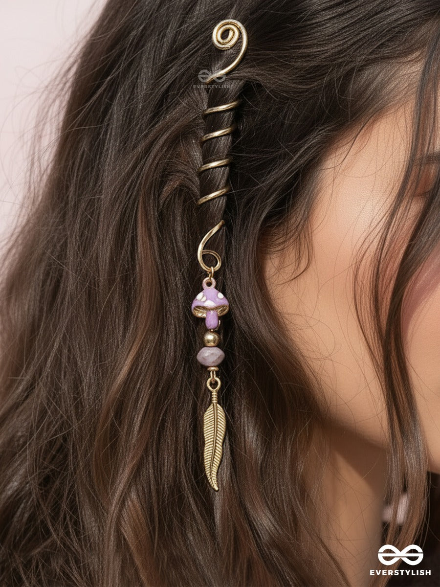 Grape Whisper – Golden Braidlet With Purple Crystal Drops