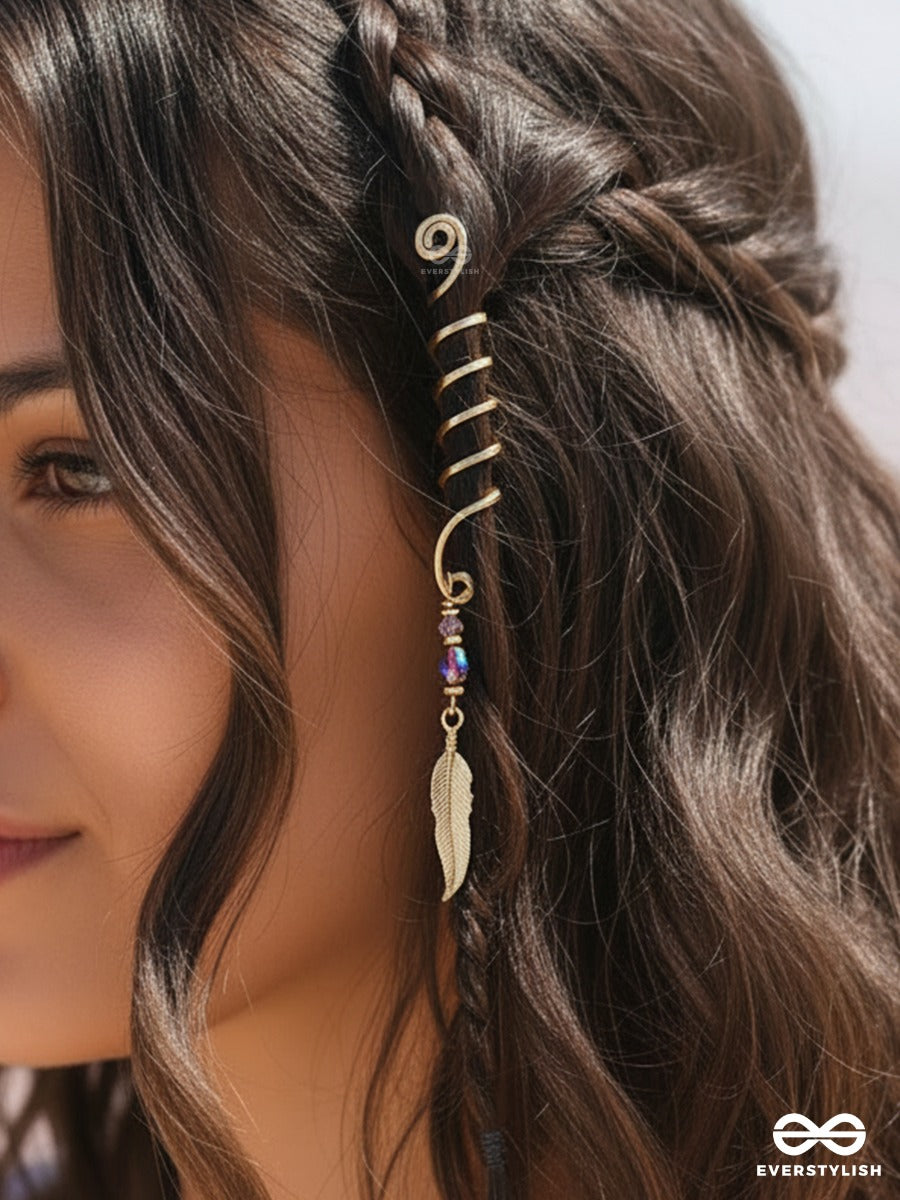 Raven Shimmer – Trendy Braidlet With Elegant Feather Drop