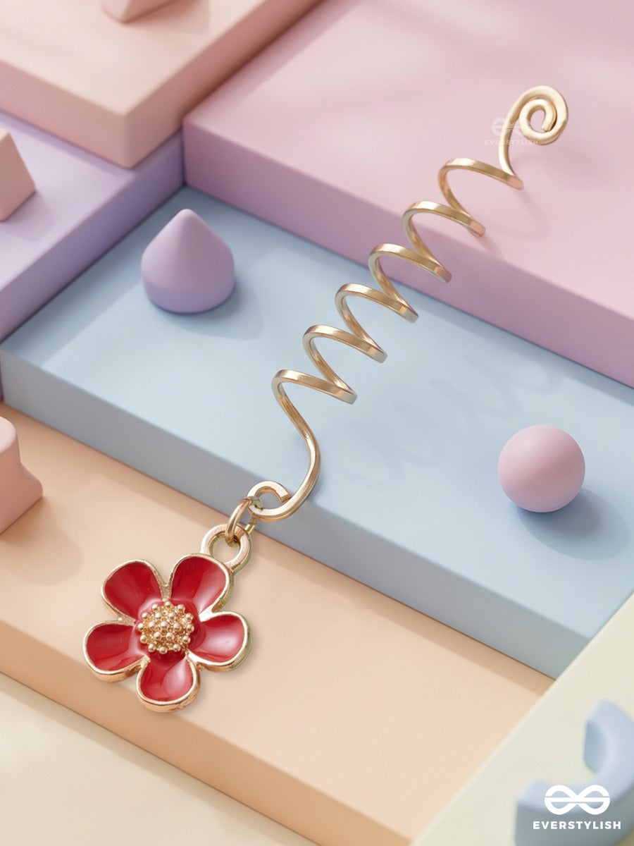 Berry Bloomlet – Soft Girl Braidlet With Red Flower Accent