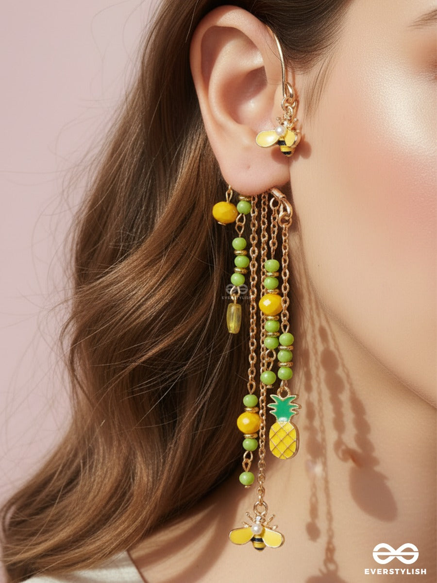 Tropic Twinkle – Dangling Earcuff With Tropical Drop Charms