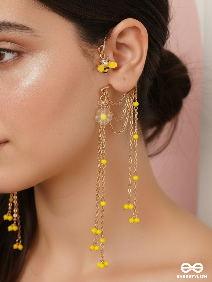 Bee Happy – Dangling Cherry Chain Earcuff