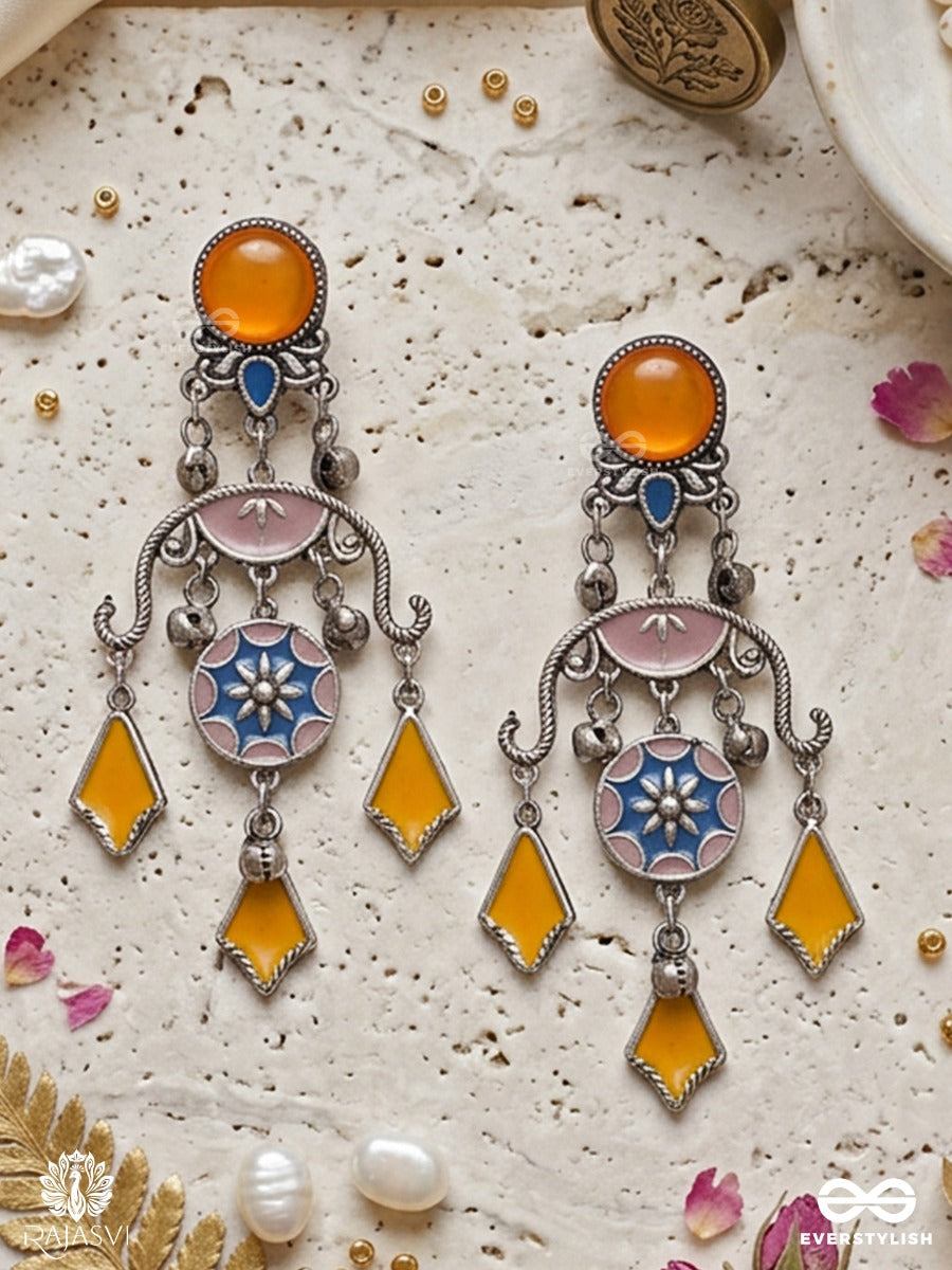 Pitambari Jhoomar – Oxidised Festive Earrings With Floral Motifs