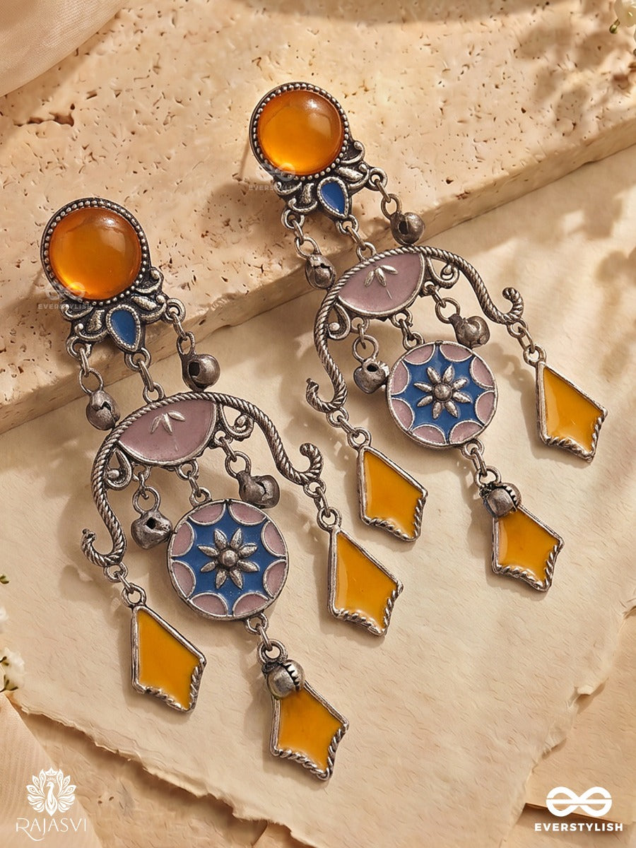 Pitambari Jhoomar – Oxidised Festive Earrings With Floral Motifs