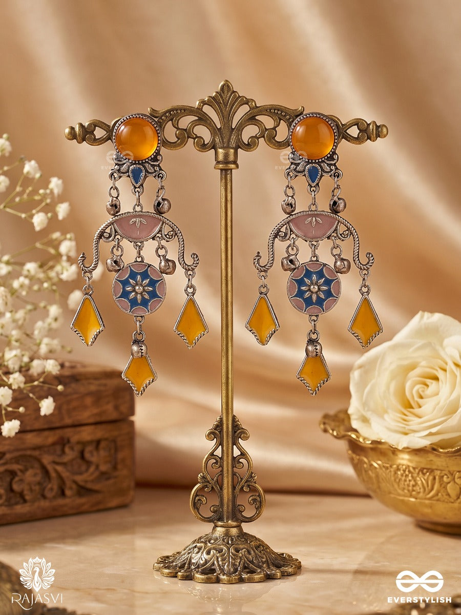 Pitambari Jhoomar – Oxidised Festive Earrings With Floral Motifs
