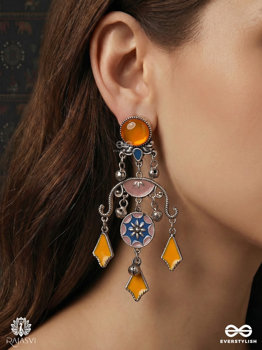 Pitambari Jhoomar – Oxidised Festive Earrings With Floral Motifs