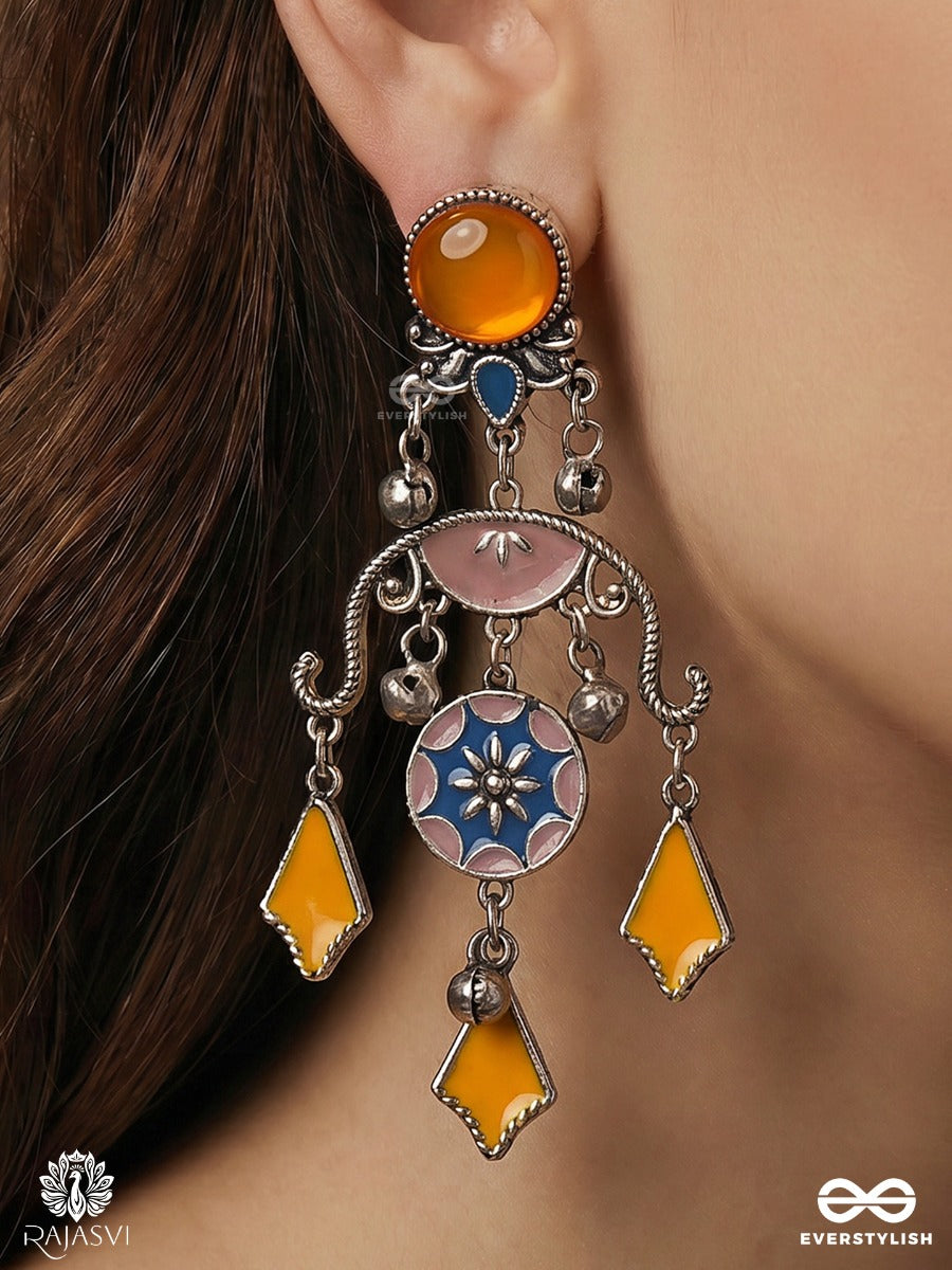 Pitambari Jhoomar – Oxidised Festive Earrings With Floral Motifs