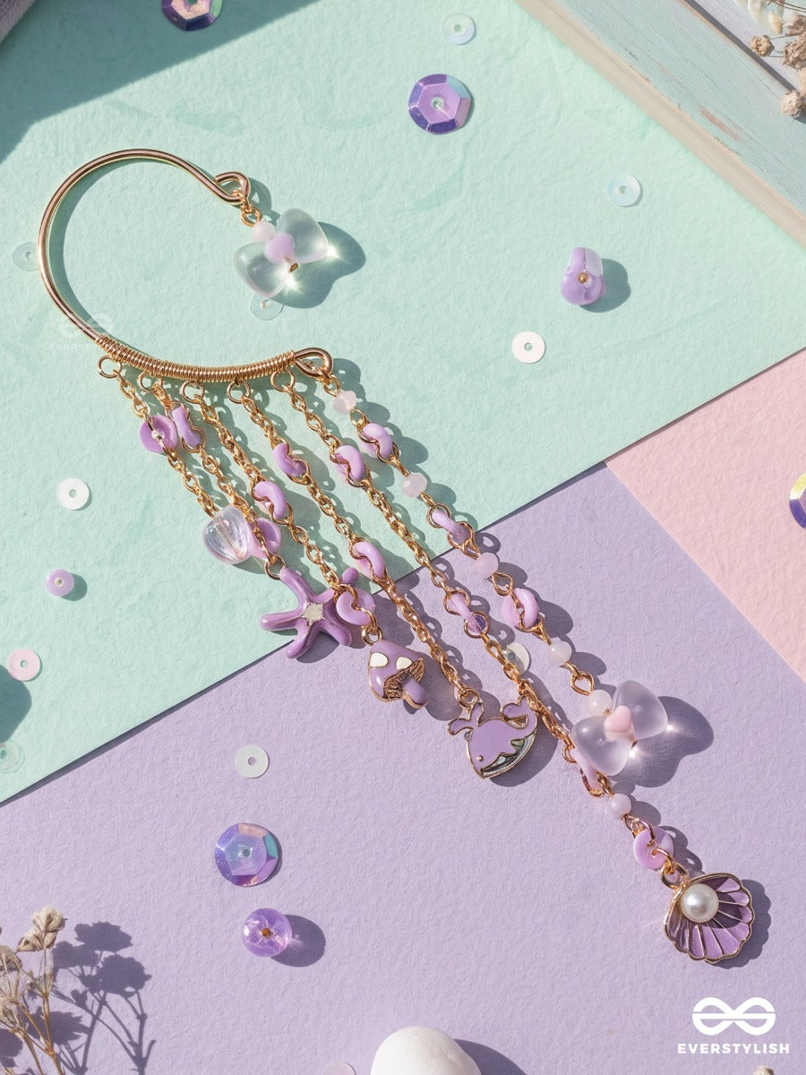 Starfish Sparkle – Chain Earcuff With Ocean Charms