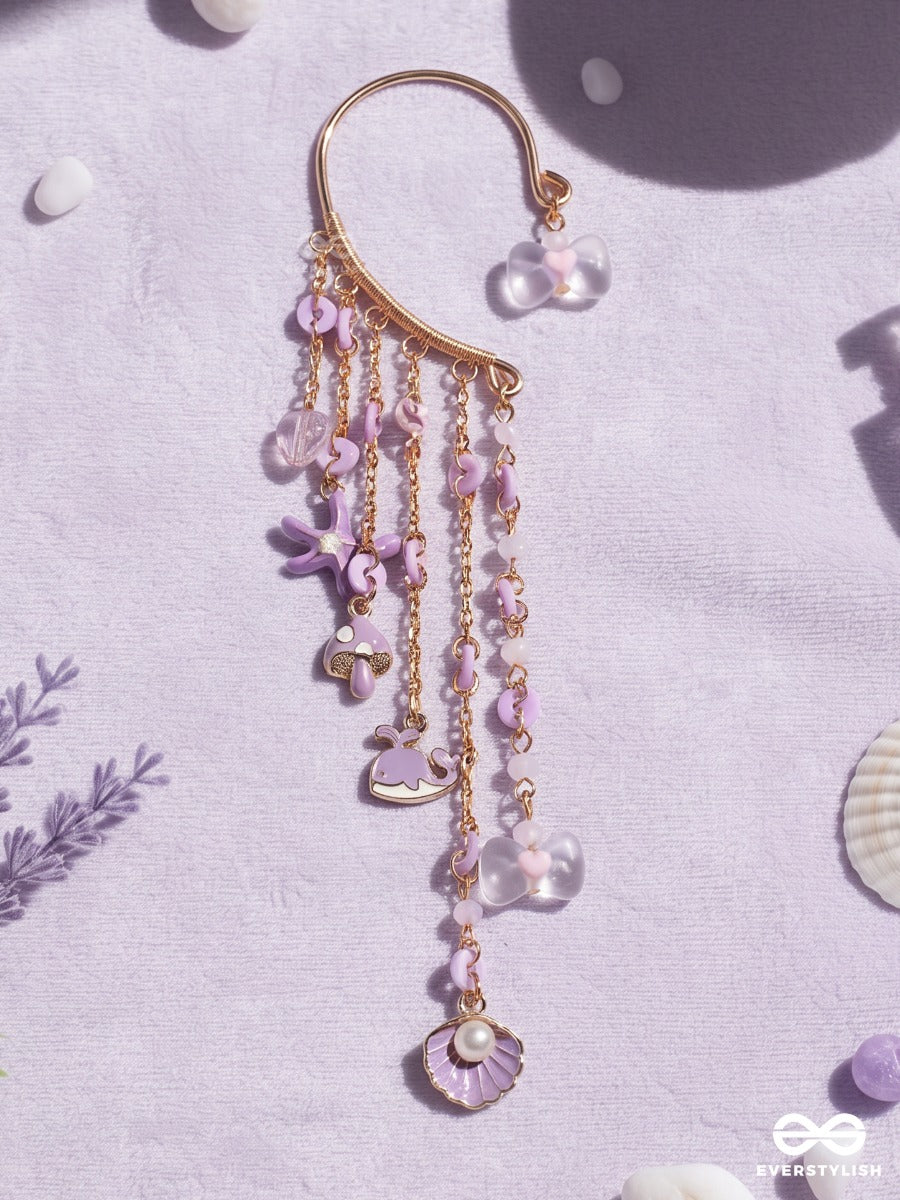 Starfish Sparkle – Chain Earcuff With Ocean Charms