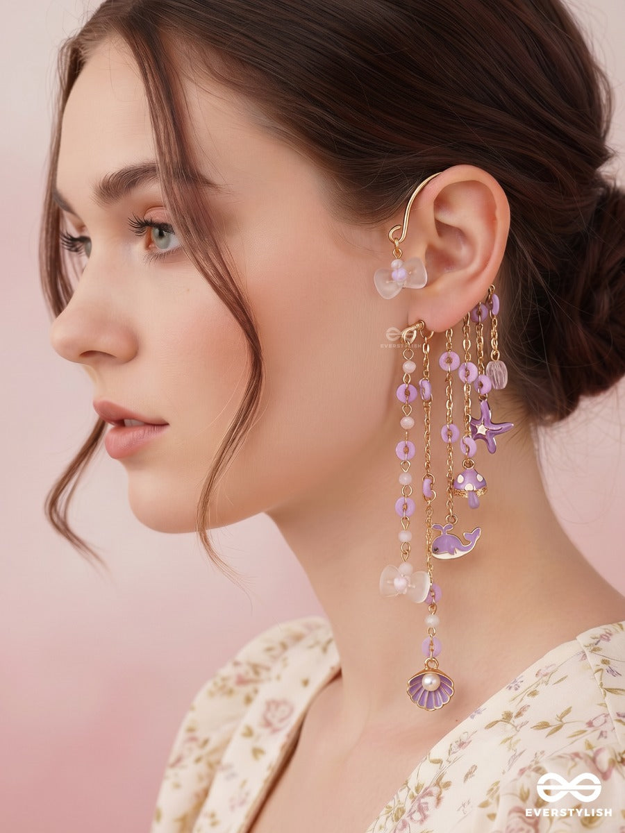Starfish Sparkle – Chain Earcuff With Ocean Charms