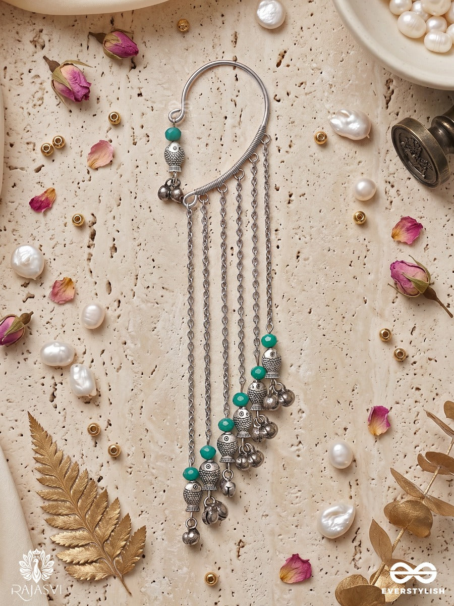 Mint Tinkle – Dangling Earcuff With Turquoise Beads