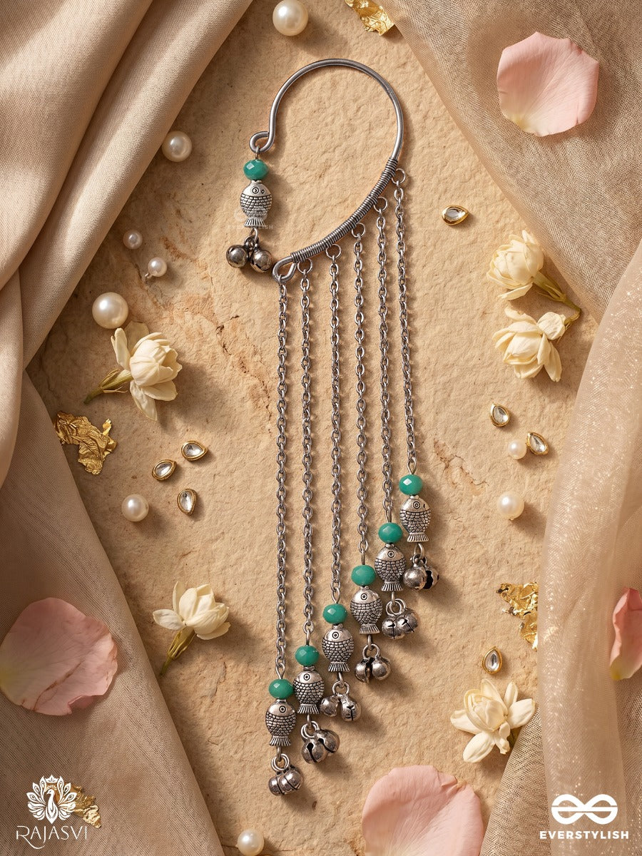 Mint Tinkle – Dangling Earcuff With Turquoise Beads