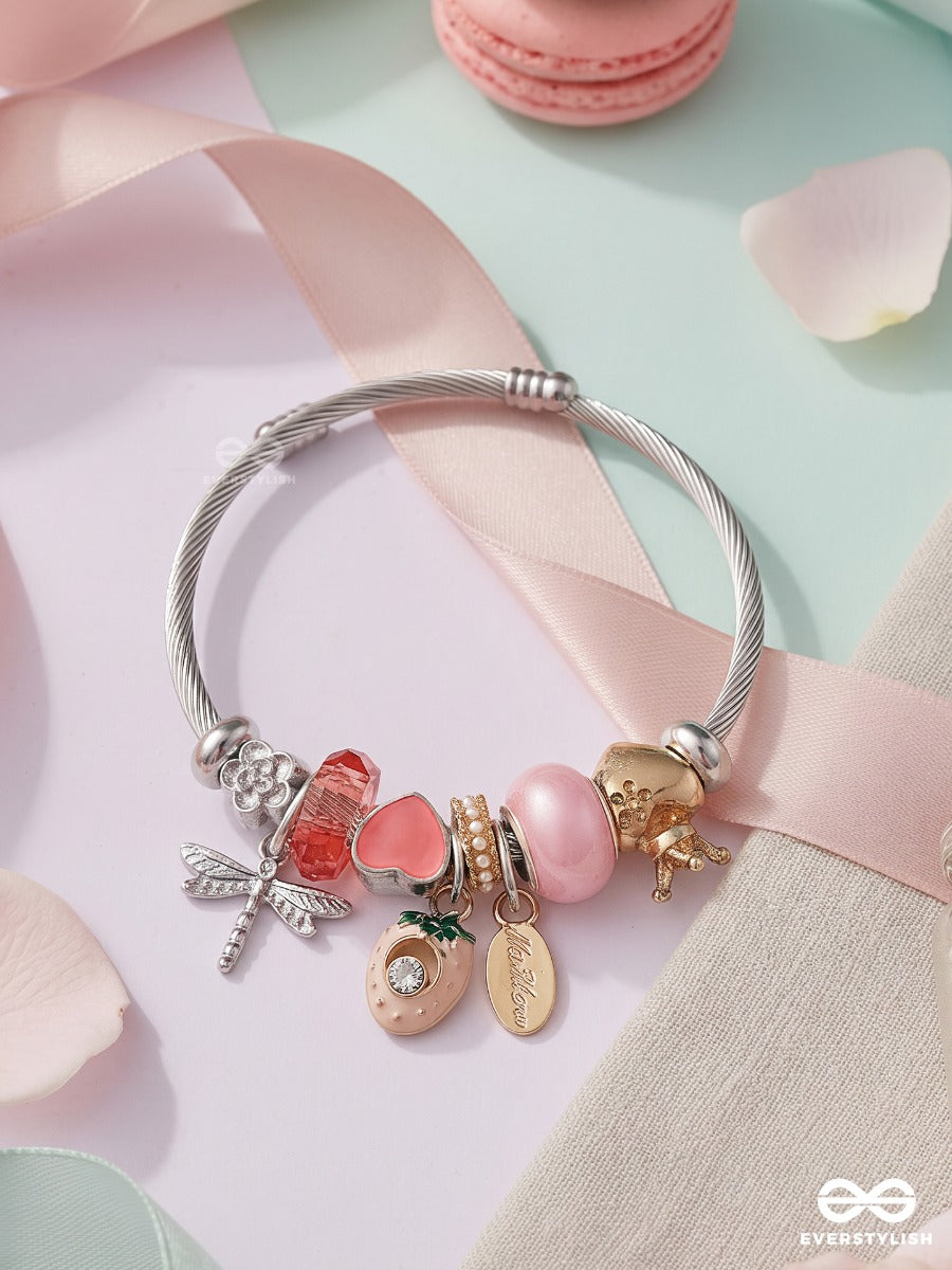 Rosy Trinkets – Dangling Pastel Charm Bracelet