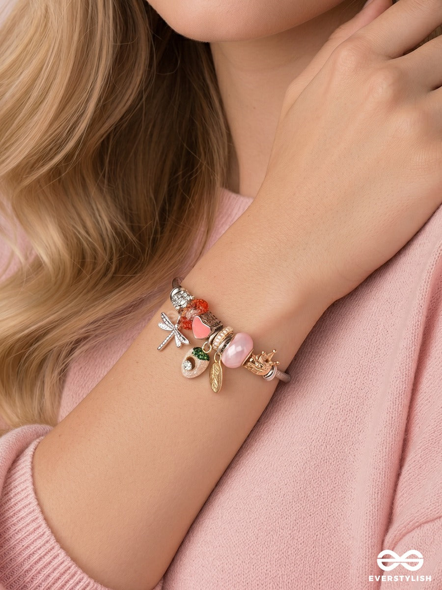 Rosy Trinkets – Dangling Pastel Charm Bracelet