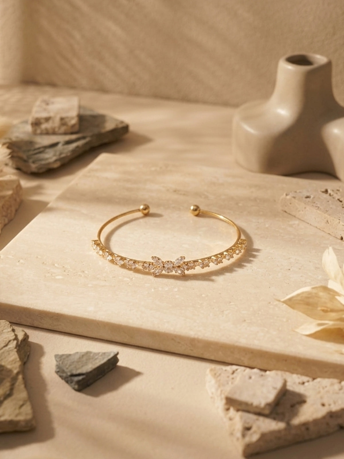 Honey Kissed - Dainty Golden-Tone Bracelet With Crystals