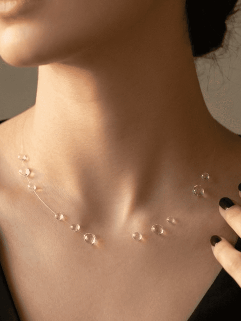 Rainlight - Dainty Clear Crystal Invisible-Style Chain Necklace