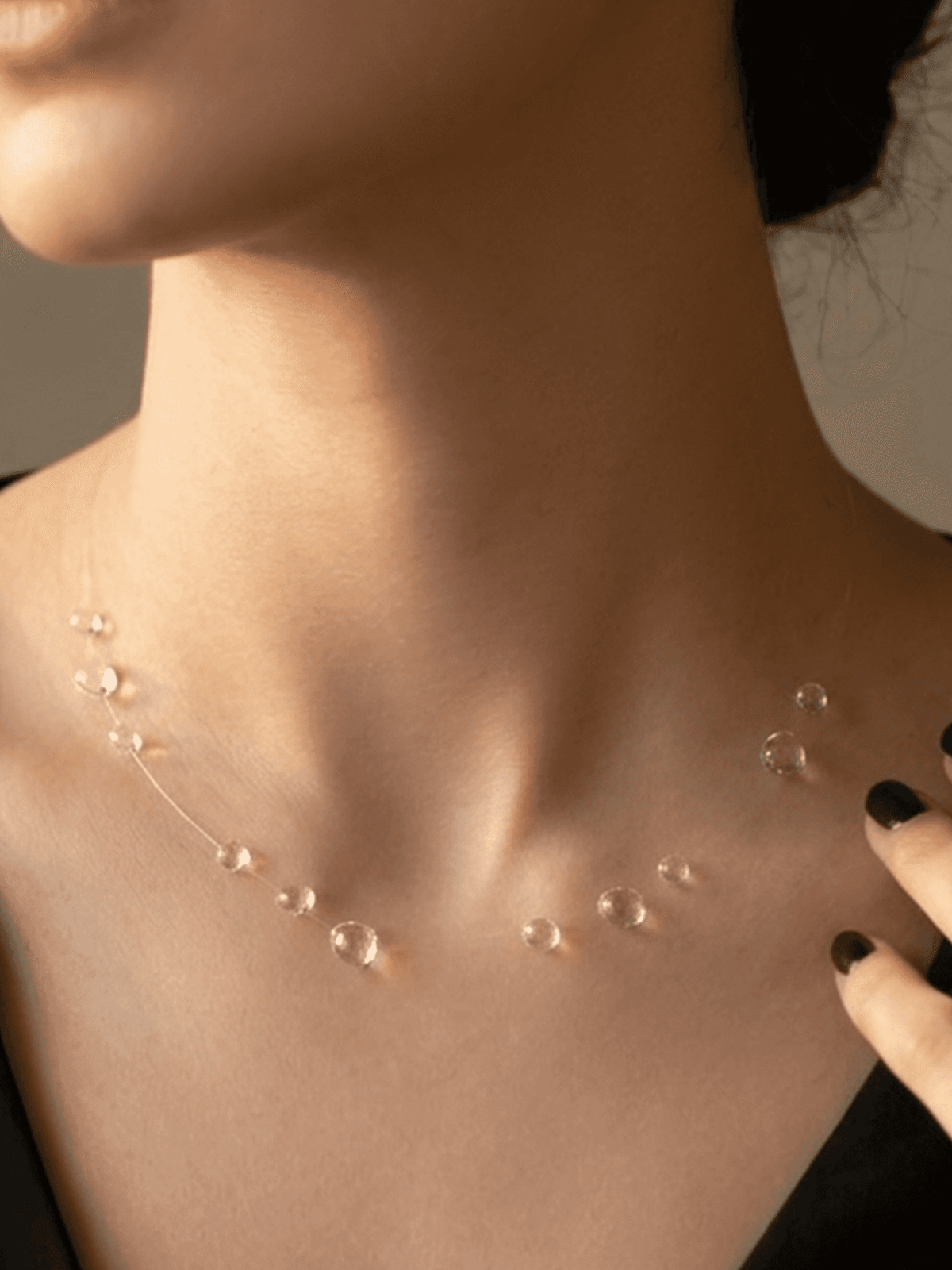 Rainlight - Dainty Clear Crystal Invisible-Style Chain Necklace