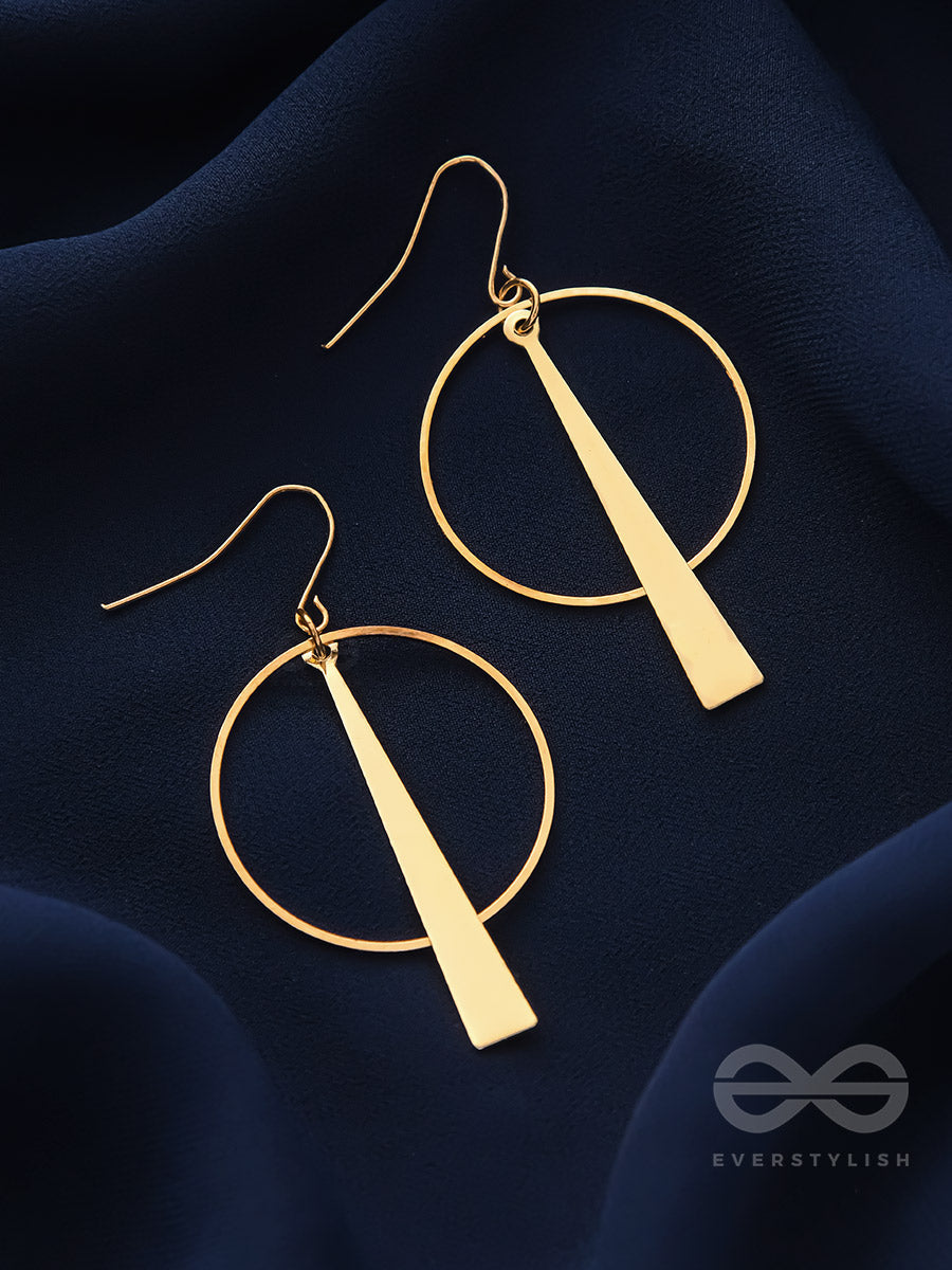 The Glittering Golden Geometric Statement Earrings