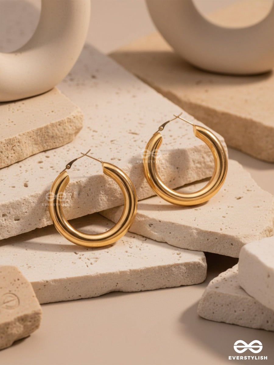 A Fashionista's Dream - Glittering Gold Loops
