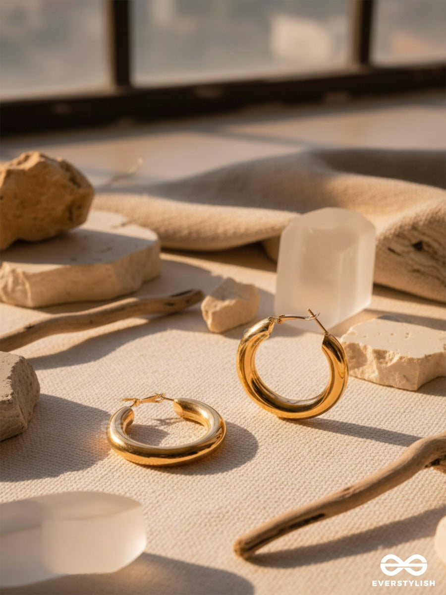 A Fashionista's Dream - Glittering Gold Loops