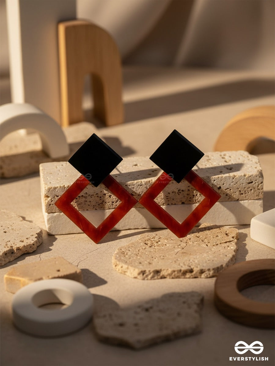 The Geometric Chic - Leopard Acrylic Studs