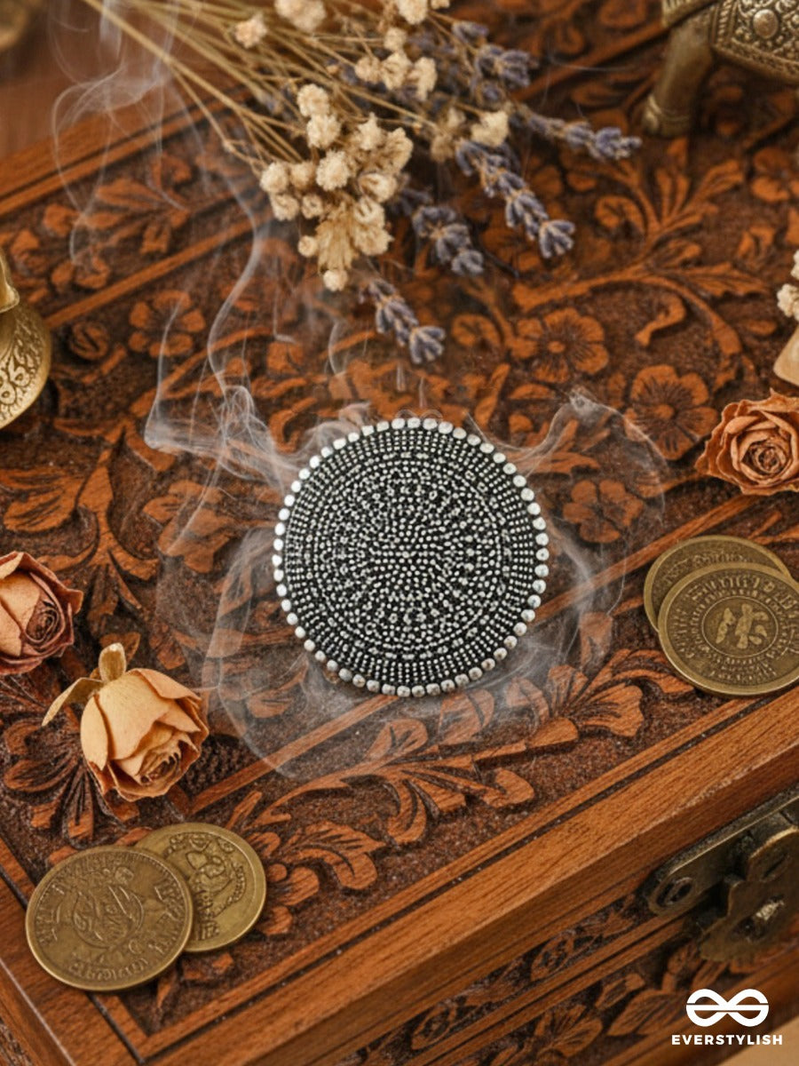 The Geometric Mesh - Oxidised Boho Ring