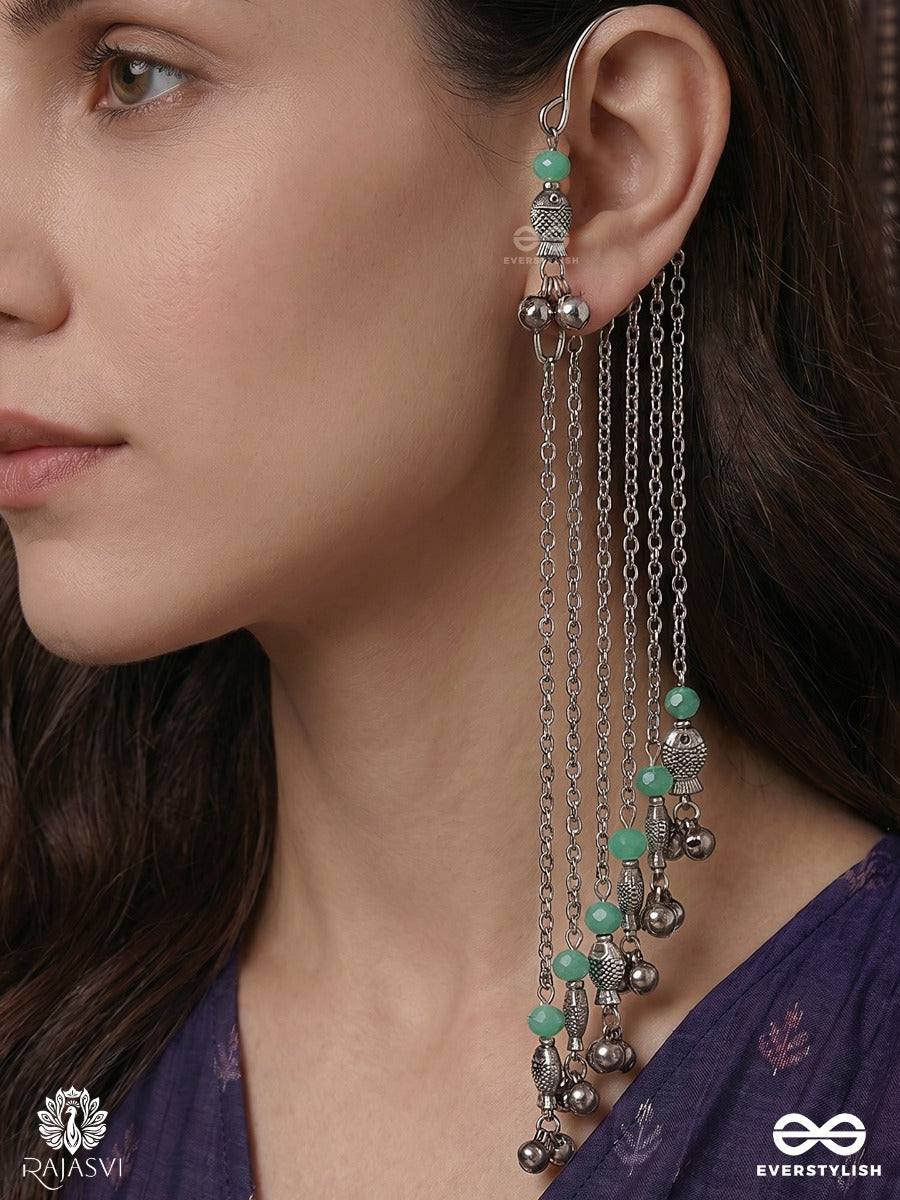 Mint Tinkle – Dangling Earcuff With Turquoise Beads